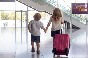 girl n boy at the airport